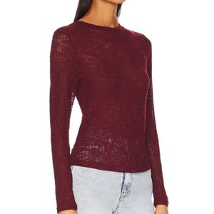 Free People Intimatley Long Sleeve Semi Sheer Layering Top